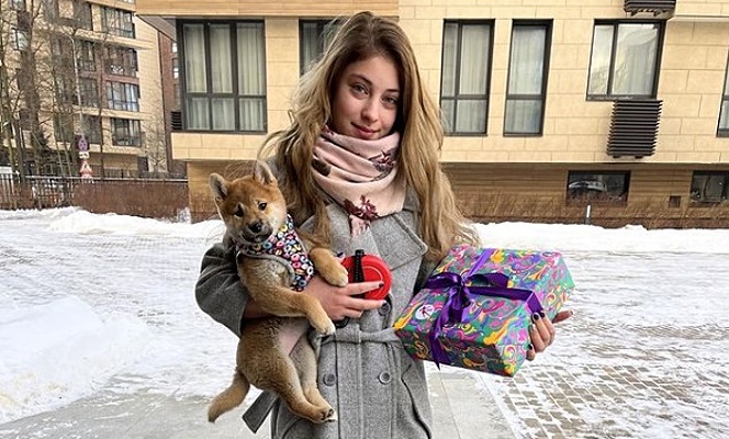 Косторной подарили щенка сиба